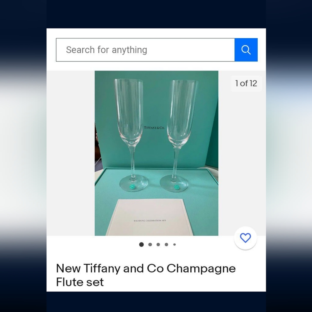 Tiffany and company champagne flute set